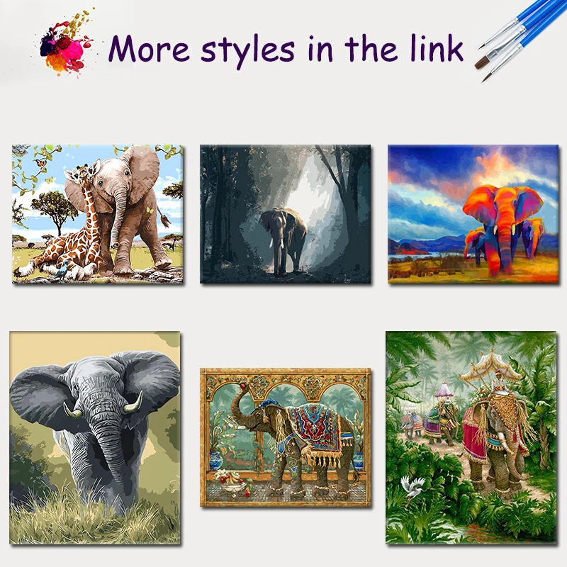 Paint By Numbers Kit For Kids Elephant And Giraffe Just Paint By Number