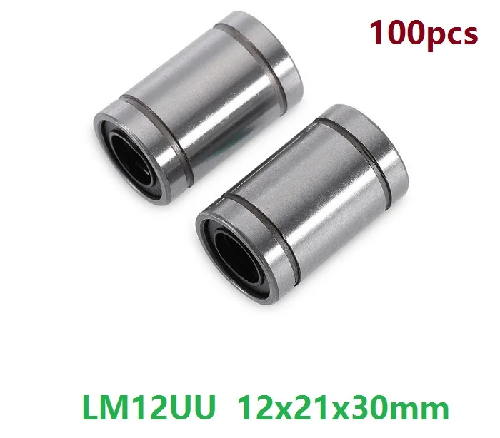 

100pcs/lot LM12UU bearing 12mm linear motion bearings bushing 12x21x30mm for CNC router 3D printer parts guide