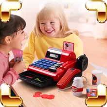 Christmas Gift Cash Register Baby Pretend Play Toys Supermarket Children POS Machine Game Kids Learning Education Model Present