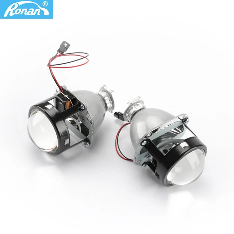

RONAN Full Metal Bracket Bi Xenon Projector Headlights Lens 2.5inch LHD RHD use xenon H1 for H4 H7 car headlight Retrofits