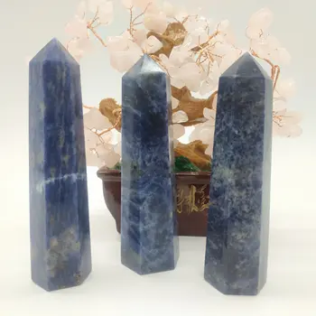 

Natural crystal blue sodalite crystal points rock carved wands gifts