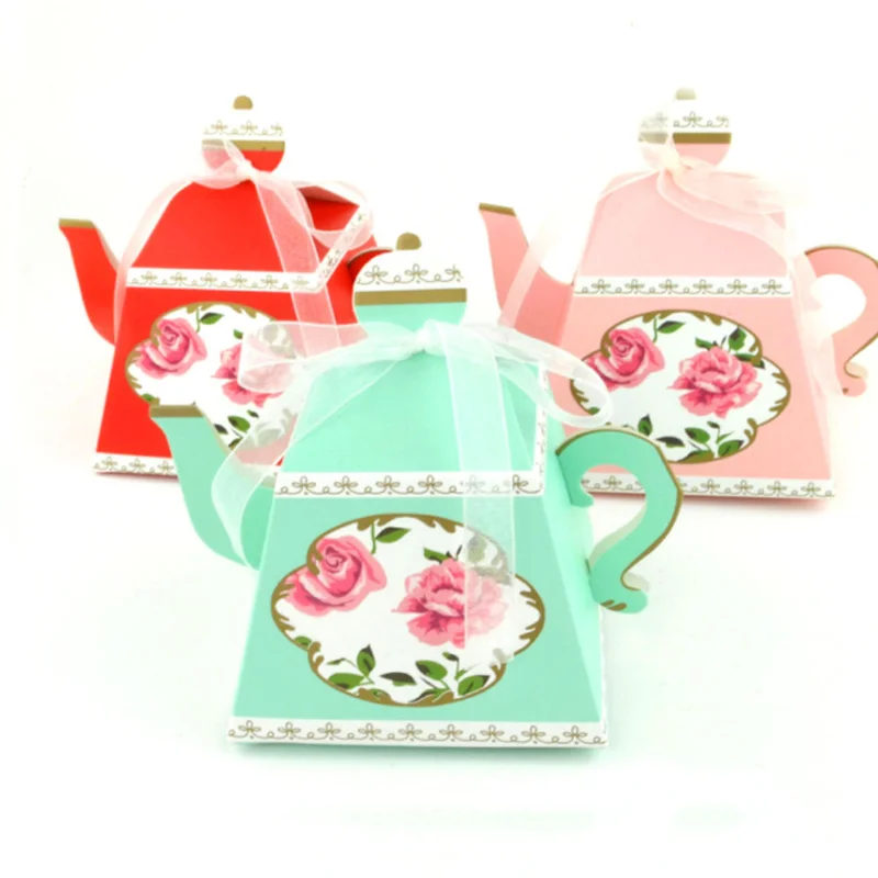 

10 Pcs/set Lovely New Design Royal Teapot Candy Box Personality Retro Candy Box For Wedding Party Favors And Gifts