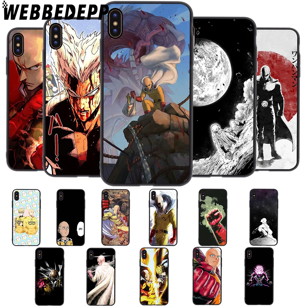

WEBBEDEPP ONE PUNCH MAN Anime Soft Case for iPhone 5 5S 6 6S 7 8 Plus X XS 11 Pro MAX XR Cover