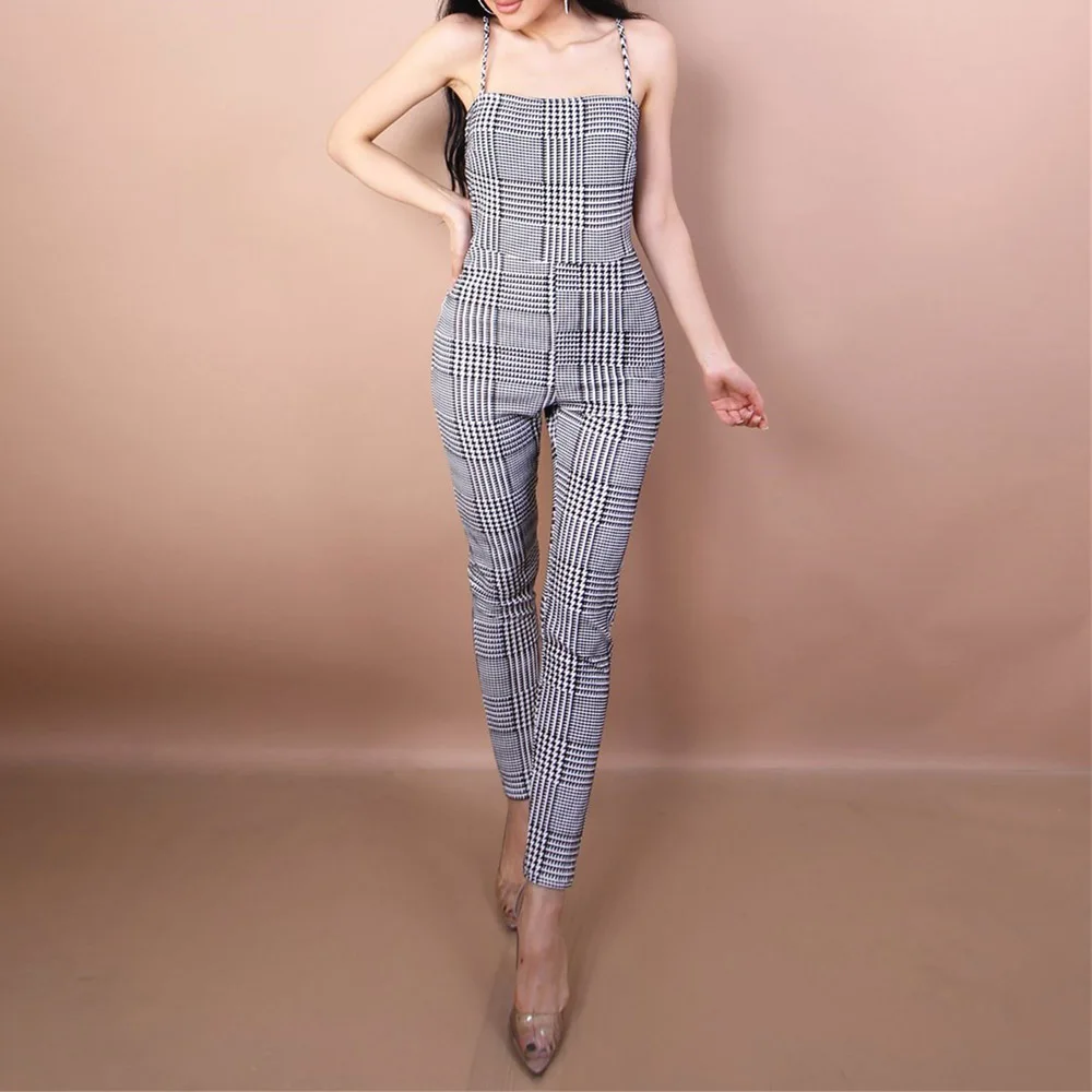 2018 Summer New Style Print Snug Fabric Cute Jumpsuits Women Sexy Skinny Back Zippers Birthday