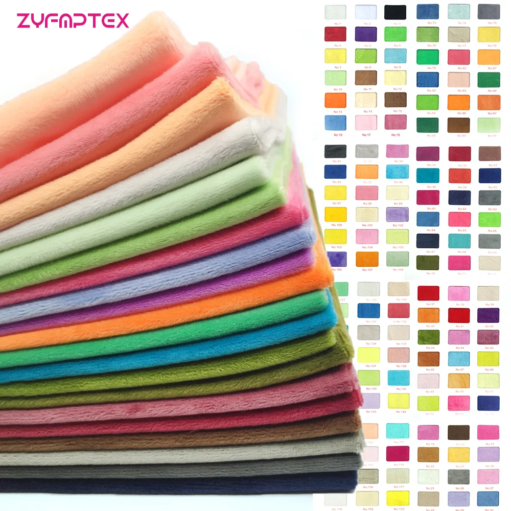 ZYFMPTEX 185 цветов 150x80 см 1 5 мм длина ворса супер мягкая плюшевая ткань для шитья