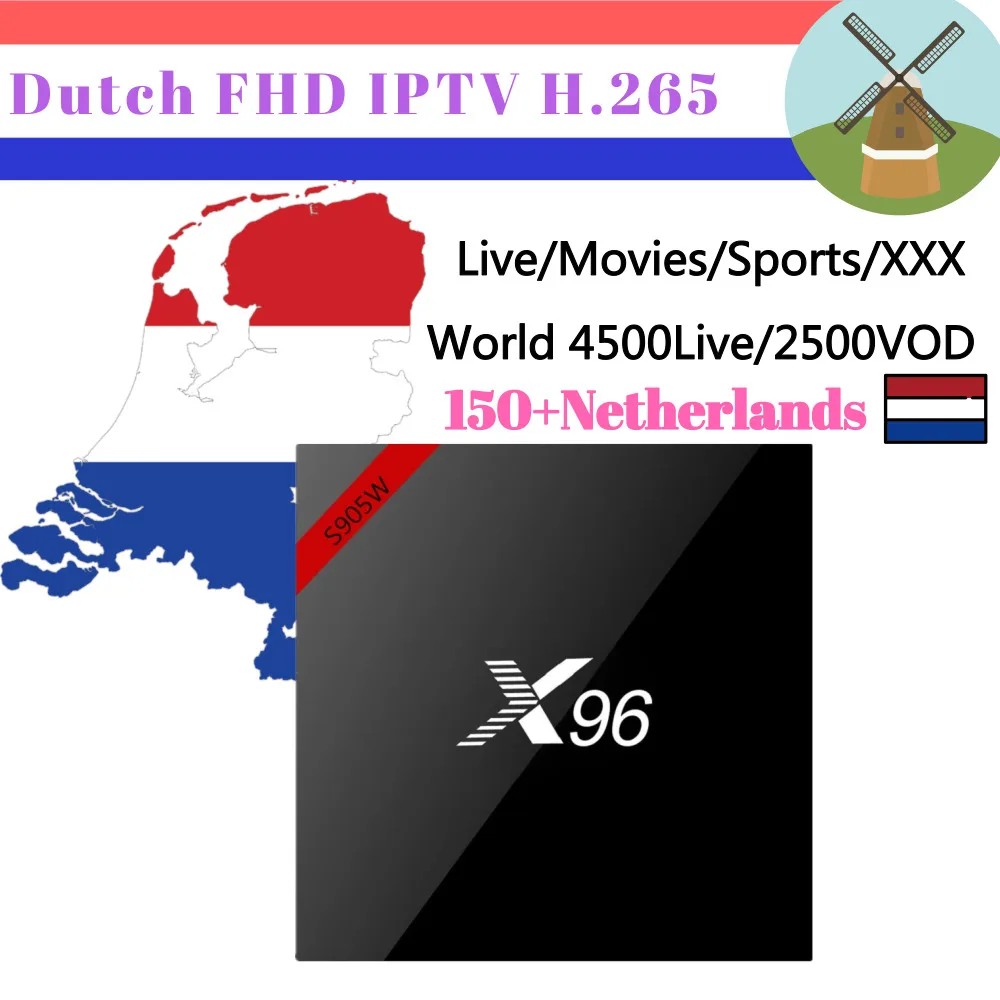 

1 Year Netherlands IPTV S905 Quad-Core Android 7.1 TV Box Dutch Europe Arabic H.265 4K 4500+ live tv India Pakistan Brazil IPTV