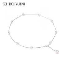 Мода zhboruini жемчужное ожерелье жемчужное ювелирное изделие 925 пробы серебряные ювелирные изделия натуральный пресноводный жемчуг Чокеры ожерелье