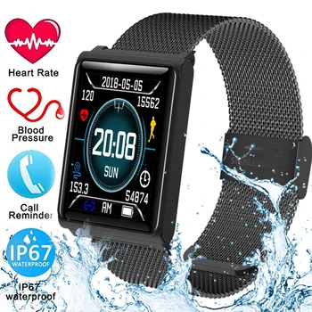 

Fitness Smart Watch Men Women Heart Rate Monitor Waterproof Color Screen Stainless Steel Sports Smartwatch For iPhone Android
