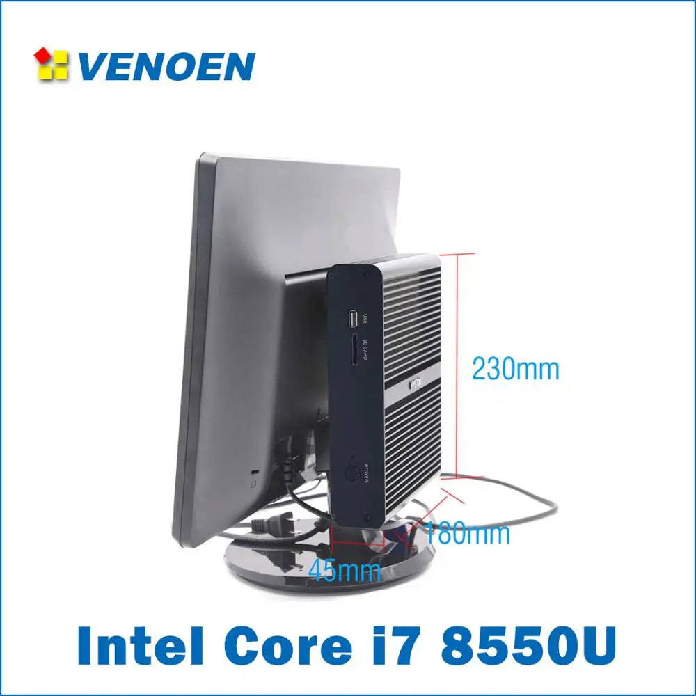 

8th Gen Fanless Mini PC Intel Core i7 8550U 4K HTPC Quad Core 8MB Cache Micro Computer win10 Linux 2*DDR4 M.2 SSD Desktop Nettop