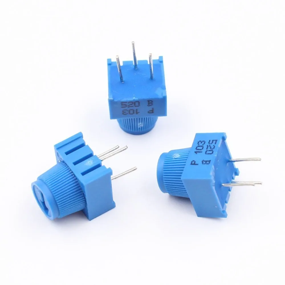 MCIGICM 3386P-1-102T Potentiometer kit 1K 10K Ohm Breadboard Trim Potentiometer With Knob For Arduino (Pack of 10)
