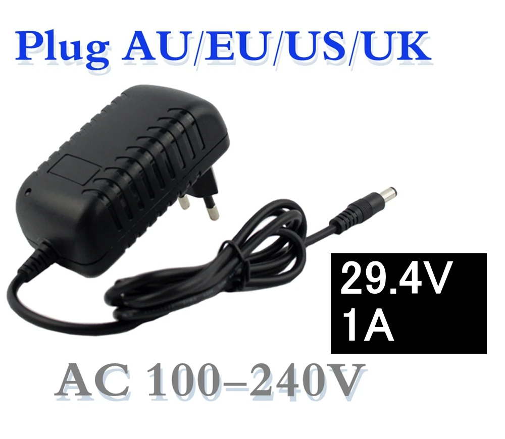 29.4V 1A polymer lithium Battery Charger AC100 240V DC 5.5MM*2.1MM