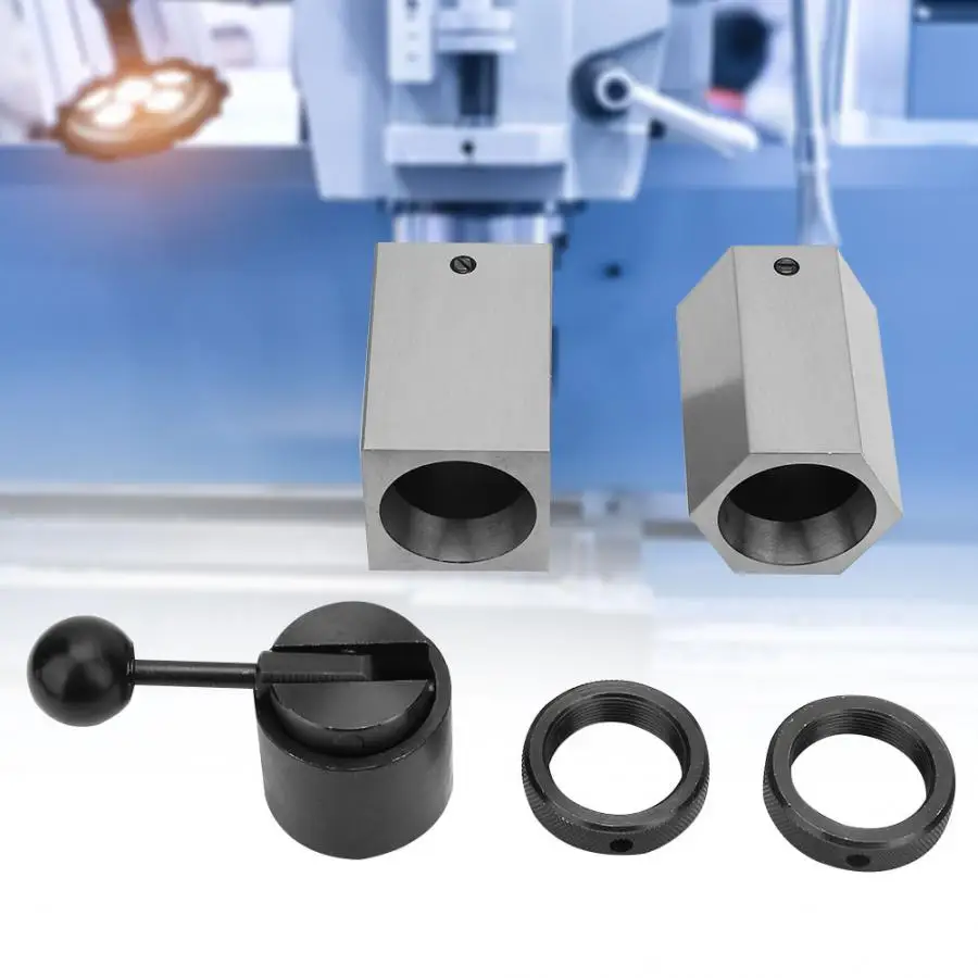 

5C Collet Block Set Hex Square Rings & Collet Closer Holder For Milling Machines Lathes Hex Collet Block