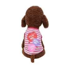 Футболка для собак, новая весенняя и летняя дышащая модная жилетка с принтом в виде сердечек, одежда для кошек собак, футболки для маленьких собак, футболка для детей