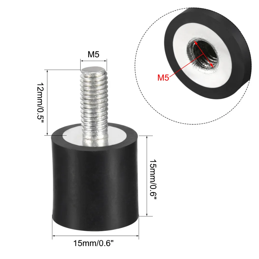 Uxcell 2 шт. 19 размеров резиновые крепления M4/5 Мужской Женский вибрационные изоляторы амортизатор или заменяет антивибрационные колодки базовый блок