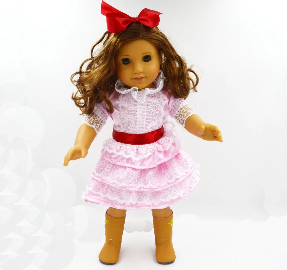 Ручная работа 15 цветов Кукольное платье принцессы Одежда для 18 дюймов американская кукольная одежда и аксессуары D-9