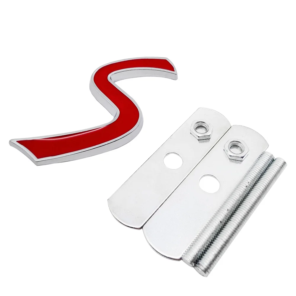 Автомобильная эмблема S наклейки на решетку Mini Cooper R50 R56 F56 R52 R53 R55 R57 JCW Countryman Clubman