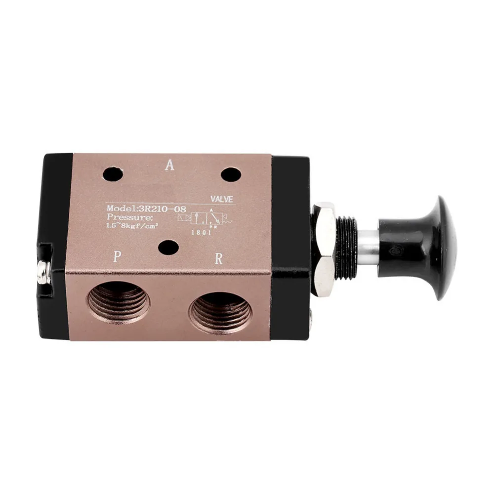 Aluminum Hand Push Pull Control Manual Pneumatic Air Valve 3 Port 2