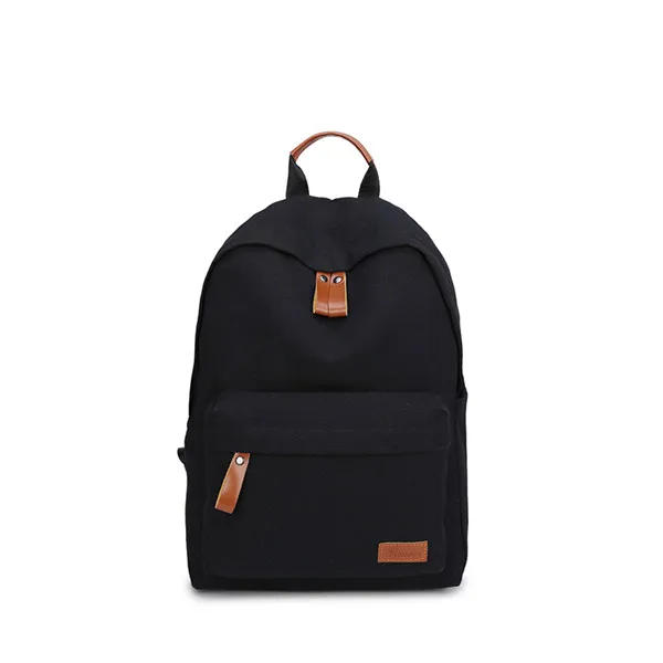 Scione Женский мини-рюкзак для путешествий, сумки для женщин, одноцветная Повседневная Холщовая Сумка, школьные сумки для девочек-подростков - Цвет: black