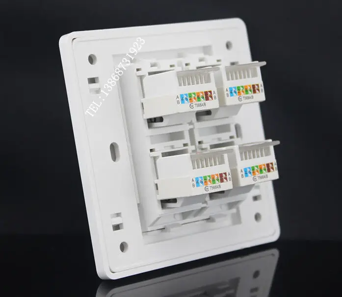 Настенная панель 4 порта Ethernet LAN CAT5 5e RJ45 86 мм|ethernet lan|lan ethernetlan lan |