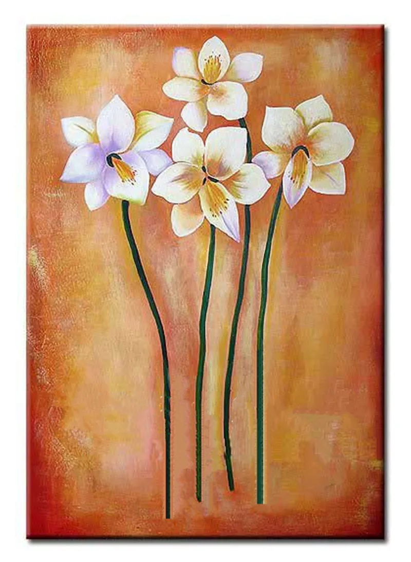 Hand Painted Abstrac Flower Oil Painting on Canvas Acrylic Floral