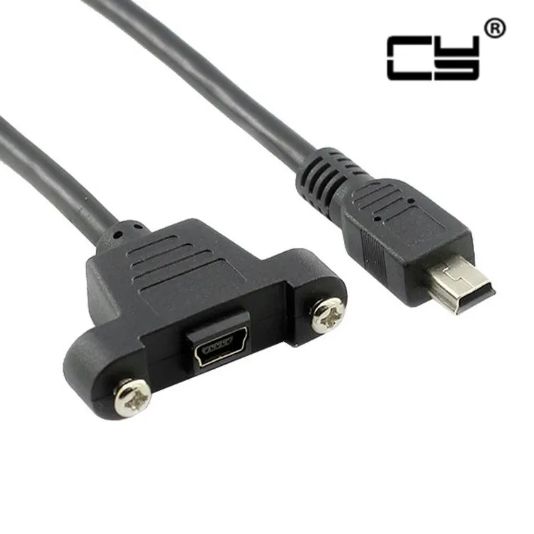 

Panel Mount Type Mini USB 5Pin Male to Female Extension Adapter Cable with Screws 50cm 30cm