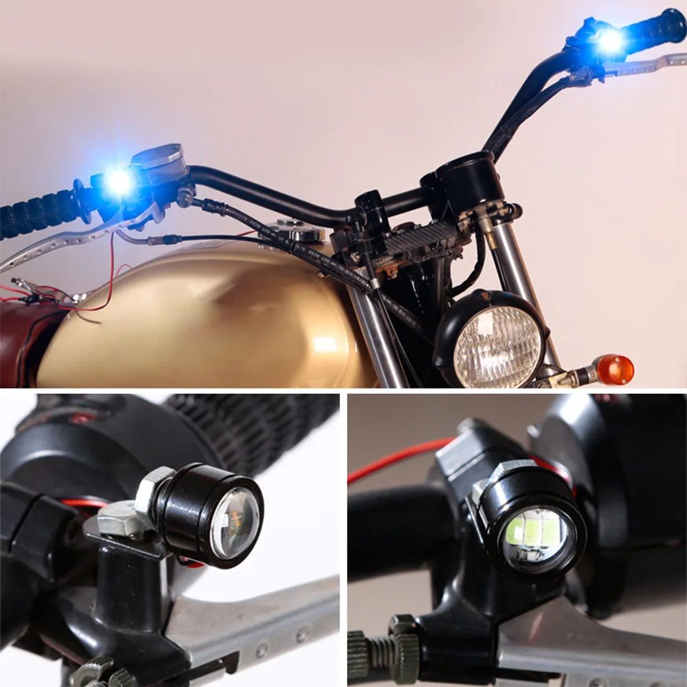 2pcs 12V Running Lamp LED Strobe Tail Light Motorcycle Mirrors Mount Eagle Eye Backup |