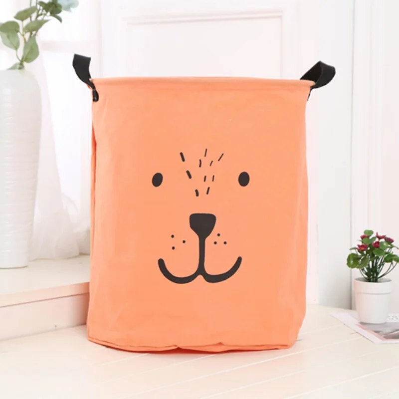 

Shipping From USA Lovely Laundry Basket Bag Cartoon Clothes Storage Baskets Home Dirty Clothes Barrel Kids Toy Storage Basket