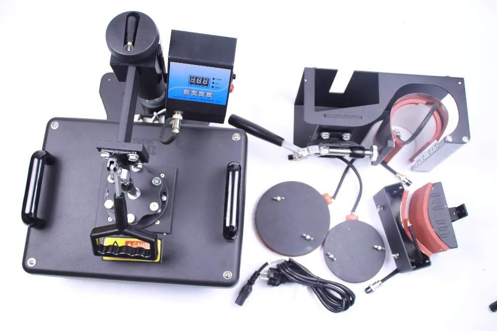 

5 in 1 heat transfer machine sublimation machine for Mug Plate T-shirt Hat printing Heat press machine 110V/220V