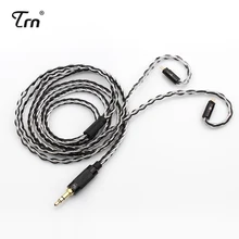 TRN MMCX/2Pin разъем 3,5/2,5 мм сбалансированный 8 жильный Медный Серебряный смешанный кабель для TFZ TRN V80/IM1 ES4 AS10 ZS10 BA10 NICEHCK M6/N3