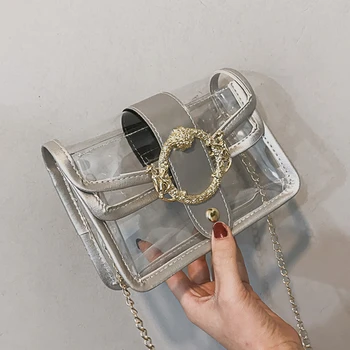 

Women Transparent Shoulder Bag PU Leather Crossbody Messenger Handbag Purse