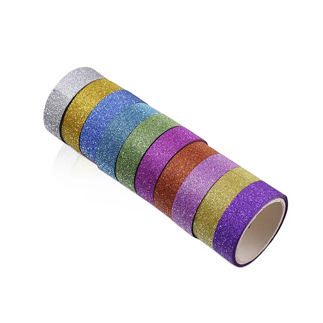 Self Adhesive Lace Tape Decorative Glitter Tape Scrapbook Décor Supplies  1pc Set