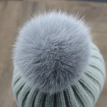 Натуральный помпон из лисьего меха висячая одежда Кепка верхние волосы мяч DIY меховой шар упаковка для ювелирных изделий висящий лисий мех с булавкой