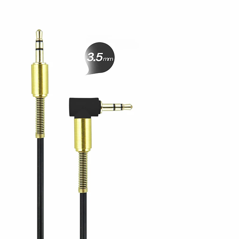 Rankman 3.5mm Jack Male to Male Audio Cable AUX 90-degree curved Cord Line for Laptop MP3 Speaker Phone Car Earphone