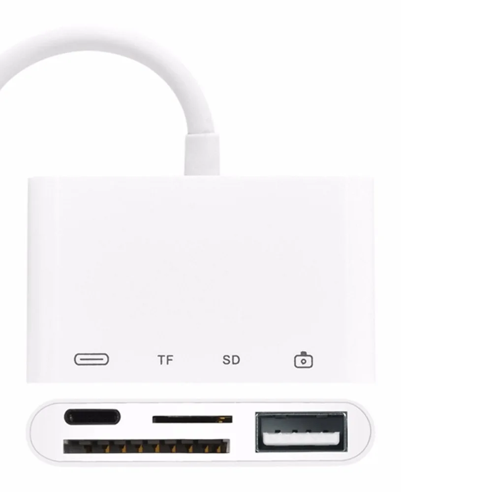 

hot-Card Reader 4 in 1 SD/TF Card Camera Connection Kits for Light ning to USB Camera Reader OTG Cable Adapter