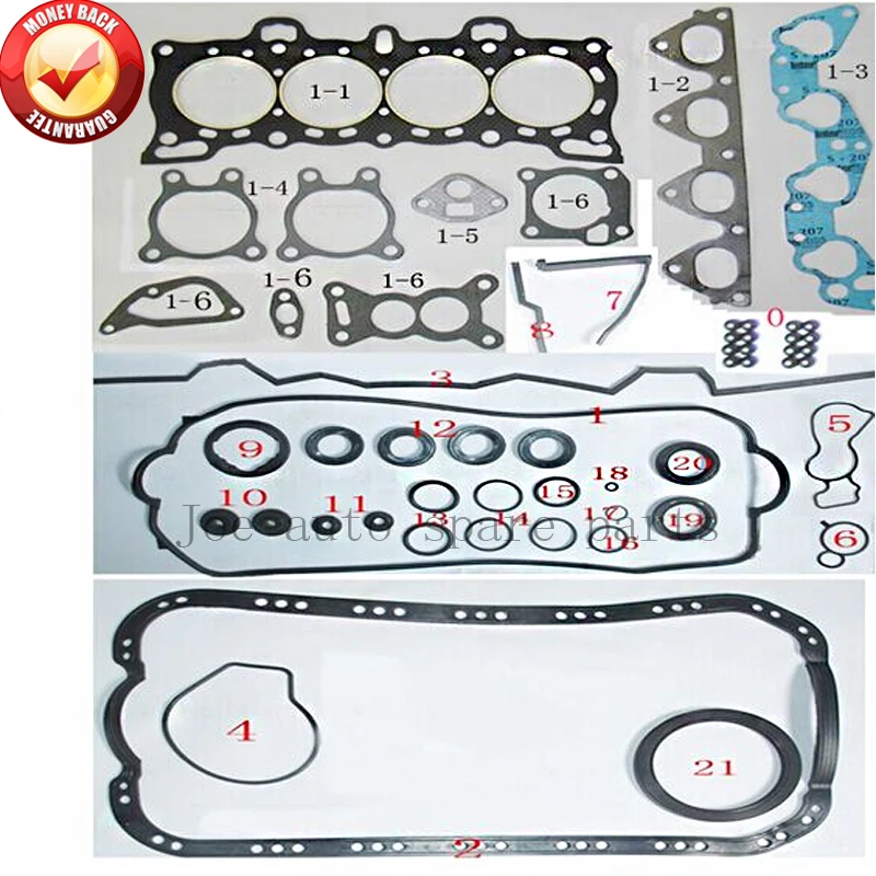 D15B D15B1 D15B2 D15B4 D15B7 полный комплект прокладок двигателя для Honda Civic IV/Concerto/Domani 1.5L 1493cc 50115800 9931520 D15B D15B1 D15B2 D15B4 D15B7 полный комплект прокладок двигателя для Honda Civic IV/Concerto/Domani 1.5L 1493cc 50115800 9931520