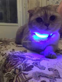 

FD68 USB Rechargeable pet dog cat collar nylon lights collar light-emitting LED luminous pet dog collar 2.5 cm width