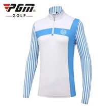 Pgm женские рубашки для гольфа с длинным рукавом, женские дышащие топы на молнии, рубашки для женщин, тонкая полосатая одежда для гольфа AA60471