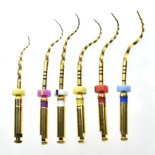 Стоматологический корневой канал файл золото Эндо роторные Супер Файлы Золотой эндодонтические файлы 25 мм никелевый титаниевый инструмент стоматология