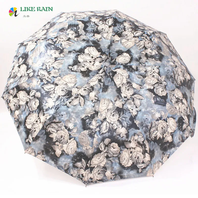 Как дождь автоматический нейлоновый зонтик Романтический пион картина маслом зонтик дождь для женщин Высокое качество большой зонт UBY44