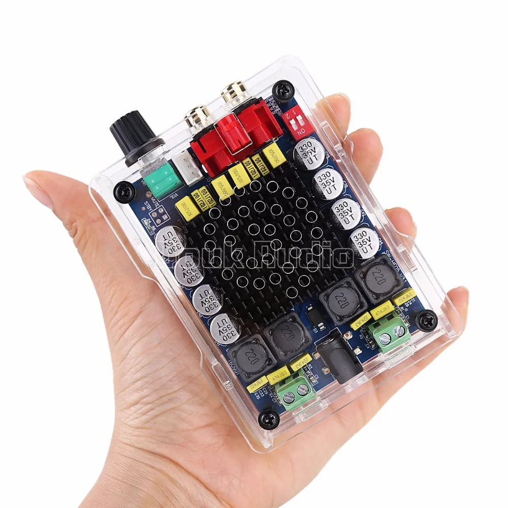 

Mini Stereo TDA7498 Amplifier Board Digital Power Amp 2*100W with Acrylic Case