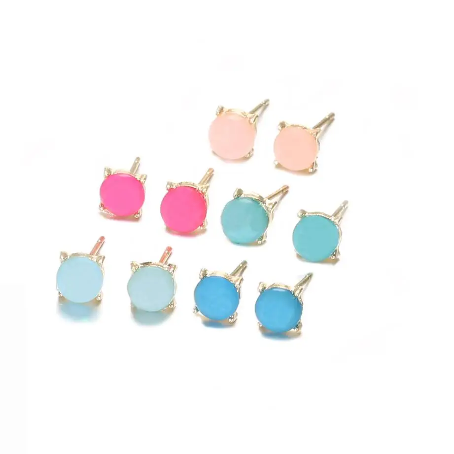

5 Pairs/set Boho Colordul Crystal Stone Ocean Beach Sea Earrings Set Vintage Rudder Stud Earring for Women Brincos Boho Jewelry