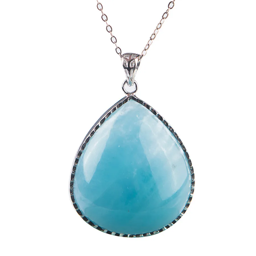 925 Sterling Silver Fine Jewelry Water Drop Pendant Women Necklace