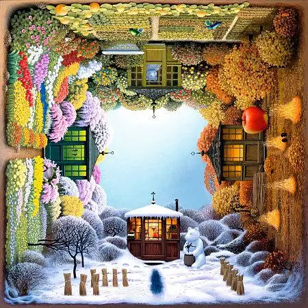 

Rotate the Four Seasons 14CT Scenic Needlework,Embroidery,DIY DMC Cross stitch kit,Pattern Counted Cross-Stitching Home Decor