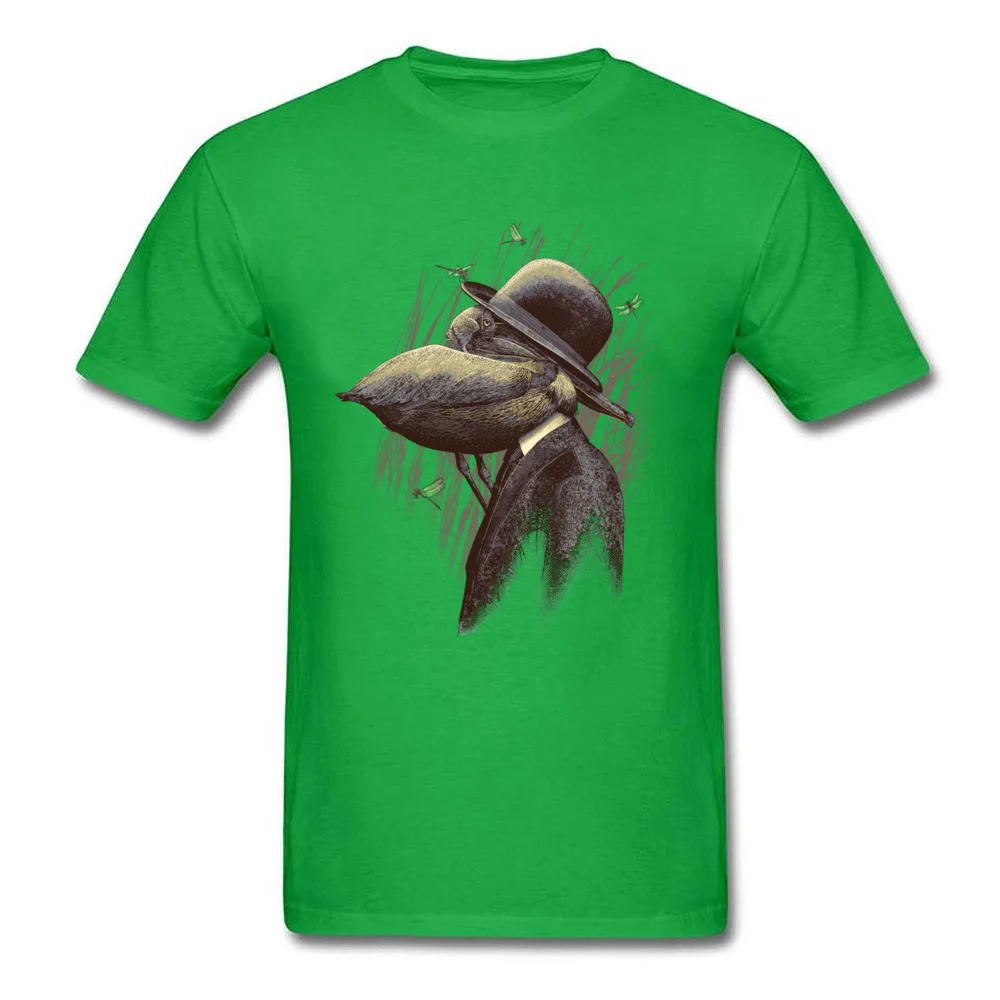 FIND THE PELICAN Father Day Pure Cotton O-Neck Tops T Shirt Short Sleeve Summer Tee-Shirts Prevailing Design T-Shirt FIND THE PELICAN green