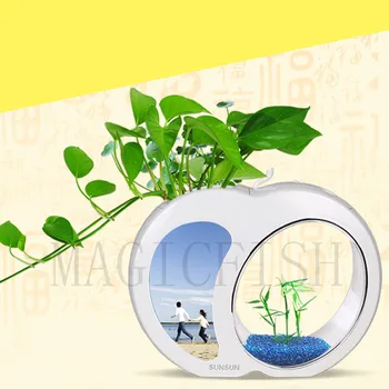 

Hot Sale Ecology Mini Nano Fish Tank Office Aquarium Home Devoration Mini Fish Tank Integration Filter LED Light System 3L 4.5L