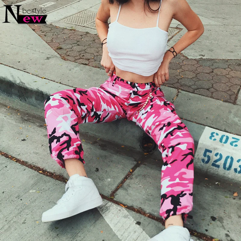 Orange Camouflage Pants Women 