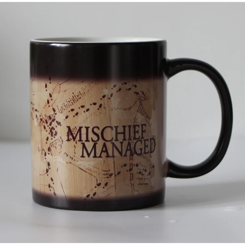 

Drop shipping HP Marauder Map Color Changing cup mug Magic heat sensitive Coffee Mugs Tea Cups gift Free Shipping