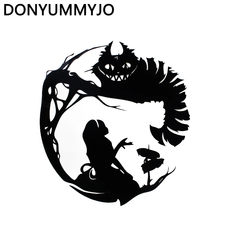 

DONYUMMYJO 15.2*16.6CM Alice In Wonderland Cheshire Car Stickers Funny oem Window Motorcycle Decals HJ-060