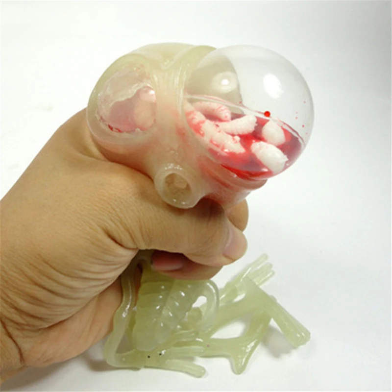 

Free Shipping Squishy Toys Funny Messing Disgusting Nasty Locust Night Ghost Keychain Alien Child Adult Decompression Toy Gift