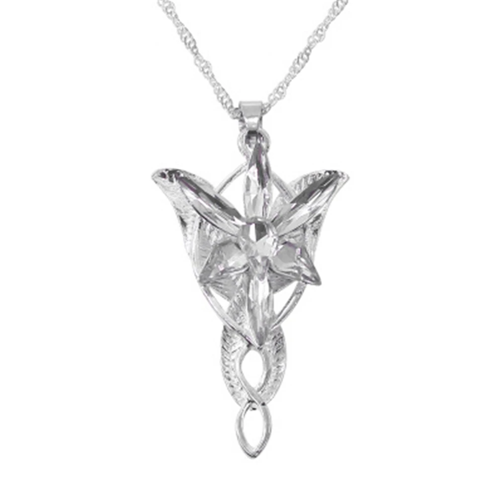 

Fashion The Lord Necklace of Arwen Evenstar Pendent Movie Jewelry Crystal Twilight Star Silver Pendent Torque Gift for Women